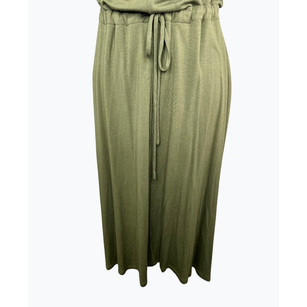 The Limited Olive Green Sleeveless Midi Dress W/ Drawstring Waist Medium - Picture 12 of 13
